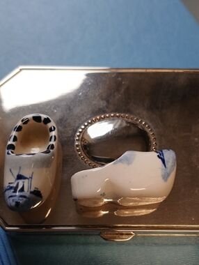 Mini Blue Dutch Holland Ceramic Shoes